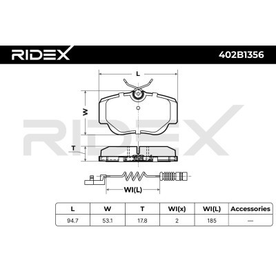 Bremsbeläge Satz RIDEX 402B1356 402B1356 - foto 8