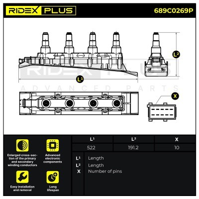 Zündspule RIDEX 689C0269P 689C0269P - foto 8
