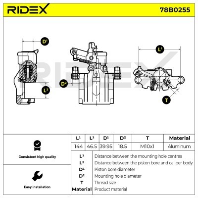 Bremssattel RIDEX 78B0255 78B0255 - foto 4