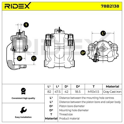 Bremssattel RIDEX 78B2138 78B2138 - foto 6