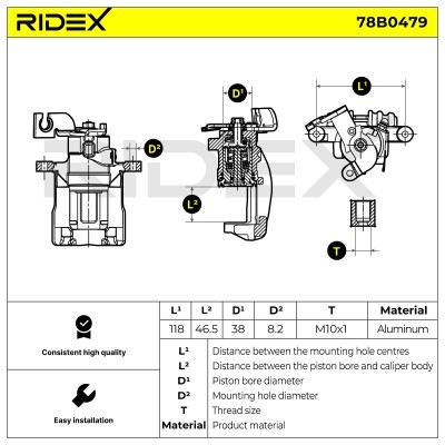 Bremssattel RIDEX 78B0479 78B0479 - foto 5