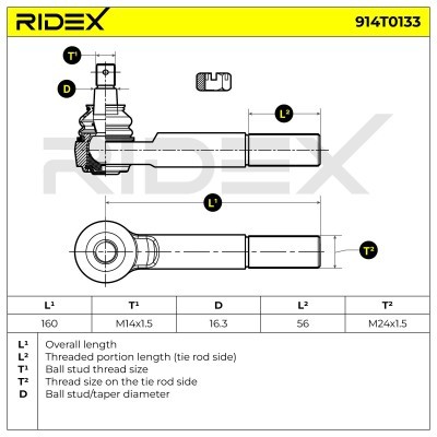 Spurstangenkopf RIDEX 914T0133 914T0133 - foto 4