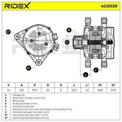 Generator RIDEX 4G0039 4G0039 - foto 7