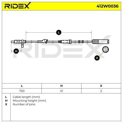 ABS Sensor RIDEX 412W0036 412W0036 - foto 4