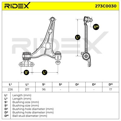 Querlenker RIDEX 273C0030 273C0030 - foto 8