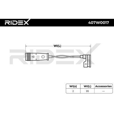 Sensor, Bremsbelagverschleiß RIDEX 407W0017 407W0017 - foto 7
