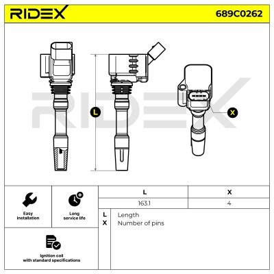 Zündspule RIDEX 689C0262 689C0262 - foto 3