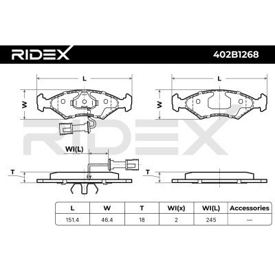 Bremsbeläge Satz RIDEX 402B1268 402B1268 - foto 7