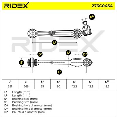 Querlenker RIDEX 273C0434 273C0434 - foto 6