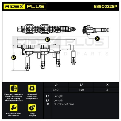 Zündspule RIDEX 689C0225P 689C0225P - foto 8