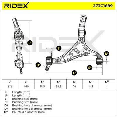 Querlenker RIDEX 273C1689 273C1689 - foto 9
