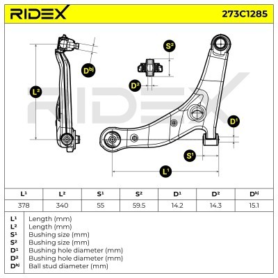 Querlenker RIDEX 273C1285 273C1285 - foto 8