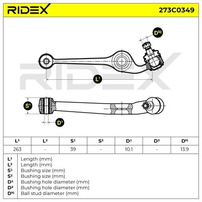 Querlenker RIDEX 273C0349 273C0349 - foto 5
