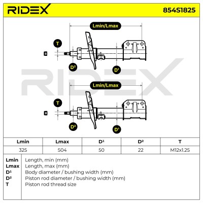 Stoßdämpfer RIDEX 854S1825 854S1825 - foto 6