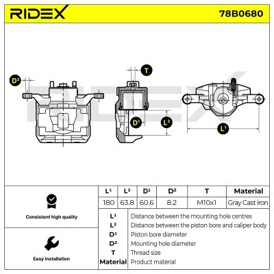 Bremssattel RIDEX 78B0680 78B0680 - foto 5