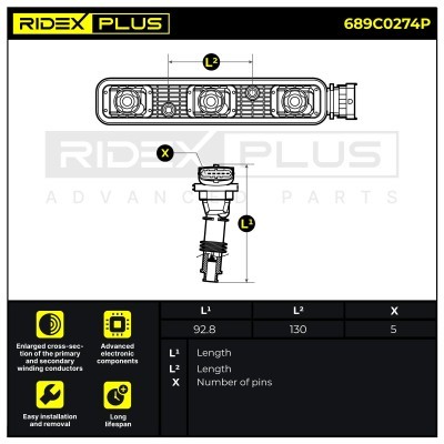 Zündspule RIDEX 689C0274P 689C0274P - foto 3