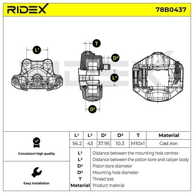 Bremssattel RIDEX 78B0437 78B0437 - foto 5