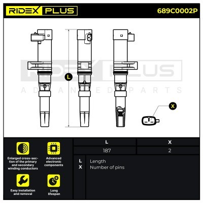 Zündspule RIDEX 689C0002P 689C0002P - foto 8