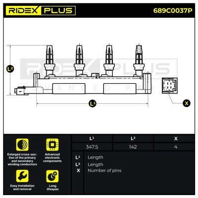 Zündspule RIDEX 689C0037P 689C0037P - foto 9