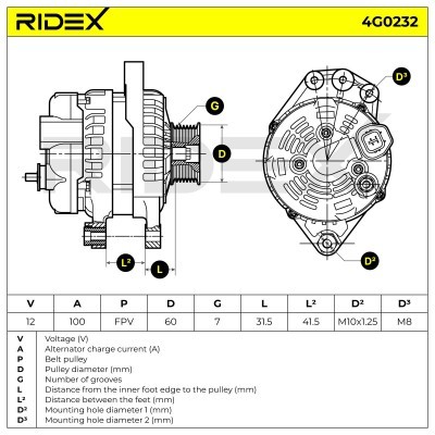 Generator RIDEX 4G0232 4G0232 - foto 6