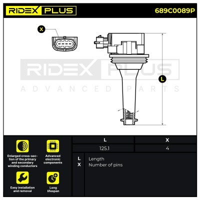 Zündspule RIDEX 689C0089P 689C0089P - foto 9