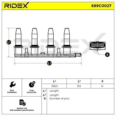 Zündspule RIDEX 689C0027 689C0027 - foto 9