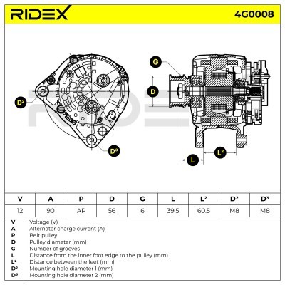 Generator RIDEX 4G0008 4G0008 - foto 5