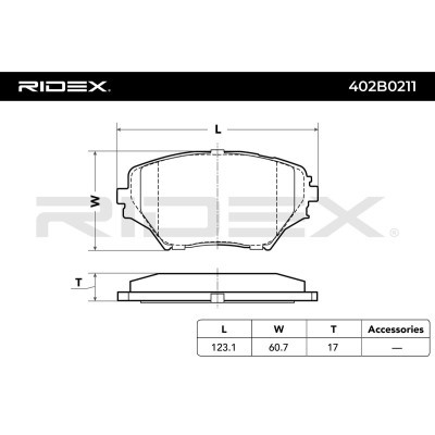 Bremsbeläge Satz RIDEX 402B0211 402B0211 - foto 6
