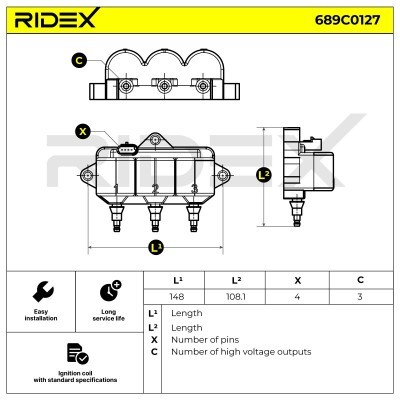 Zündspule RIDEX 689C0127 689C0127 - foto 7