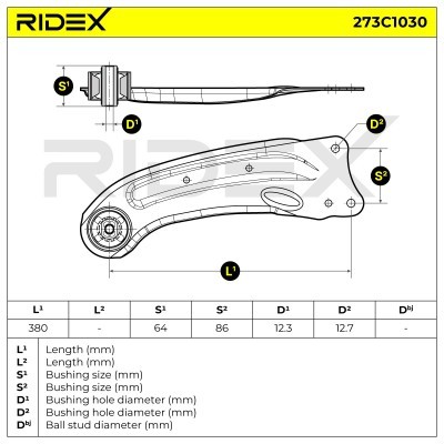 Querlenker RIDEX 273C1030 273C1030 - foto 6