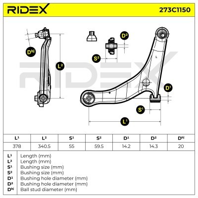 Querlenker RIDEX 273C1150 273C1150 - foto 8