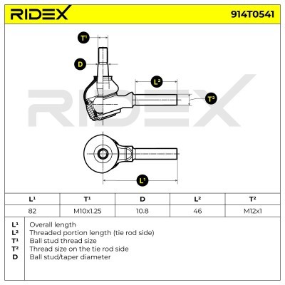 Spurstangenkopf RIDEX 914T0541 914T0541 - foto 5