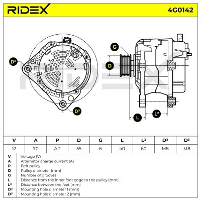 Generator RIDEX 4G0142 4G0142 - foto 5