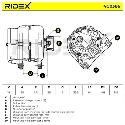 Generator RIDEX 4G0386 4G0386 - foto 5