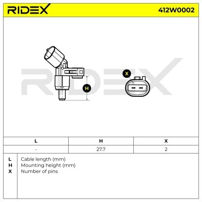 ABS Sensor RIDEX 412W0002 412W0002 - foto 6