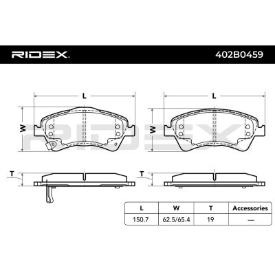 Bremsbeläge Satz RIDEX 402B0459 402B0459 - foto 4