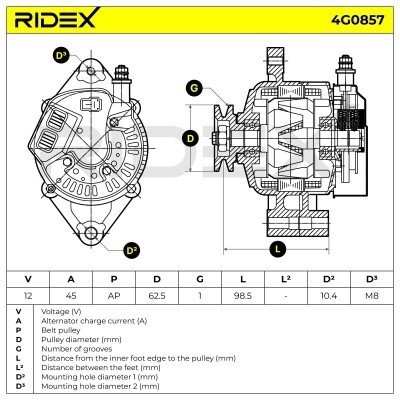 Generator RIDEX 4G0857 4G0857 - foto 7
