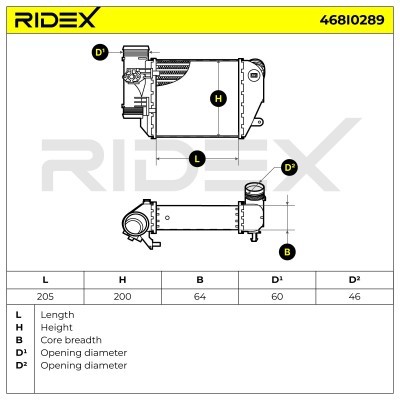 Ladeluftkühler RIDEX 468I0289 468I0289 - foto 6