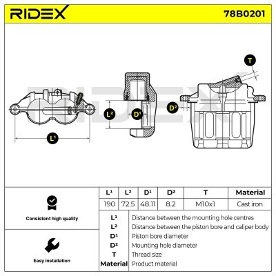 Bremssattel RIDEX 78B0201 78B0201 - foto 5