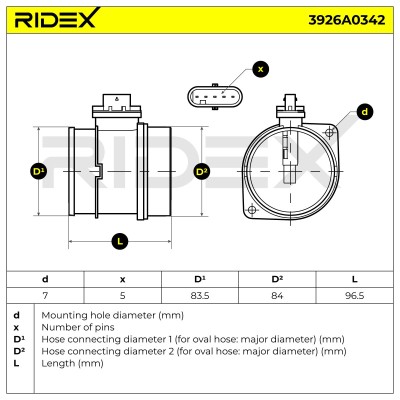Luftmassenmesser RIDEX 3926A0342 3926A0342 - foto 7