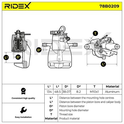 Bremssattel RIDEX 78B0209 78B0209 - foto 4