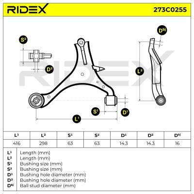 Querlenker RIDEX 273C0255 273C0255 - foto 3