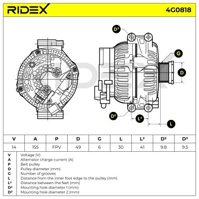 Generator RIDEX 4G0818 4G0818 - foto 5