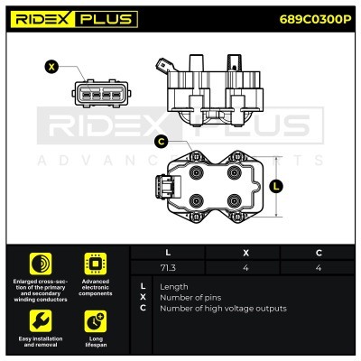Zündspule RIDEX 689C0300P 689C0300P - foto 9