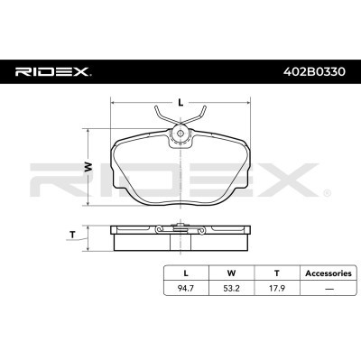 Bremsbeläge Satz RIDEX 402B0330 402B0330 - foto 4