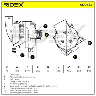 Generator RIDEX 4G0572 4G0572 - foto 7
