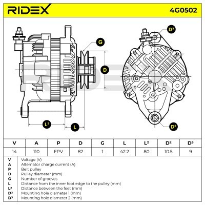 Generator RIDEX 4G0502 4G0502 - foto 7