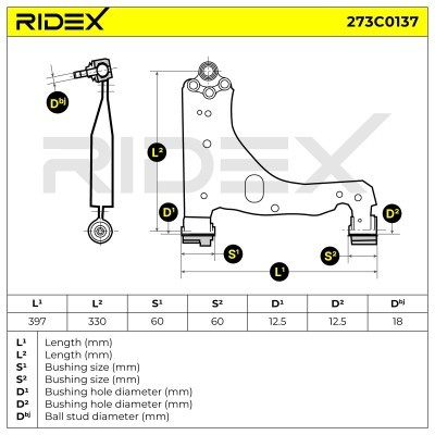 Querlenker RIDEX 273C0137 273C0137 - foto 4