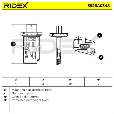 Luftmassenmesser RIDEX 3926A0348 3926A0348 - foto 6