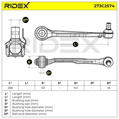 Querlenker RIDEX 273C2574 273C2574 - foto 7
